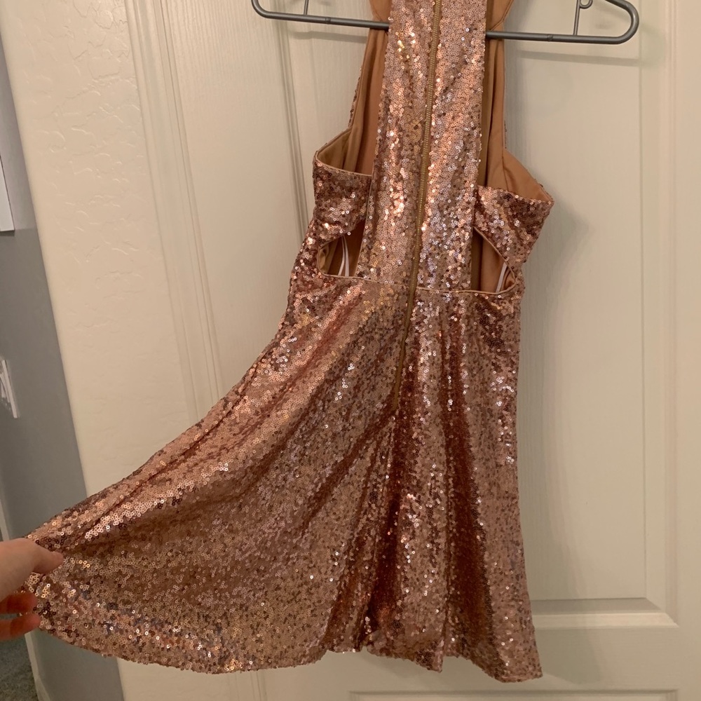 Lulu’s rose gold sequin dress - Picture 2 of 3